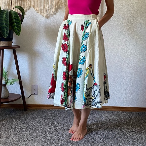 1950s hand-painted vintage matador circle skirt ππ» - Picture 6 of 16